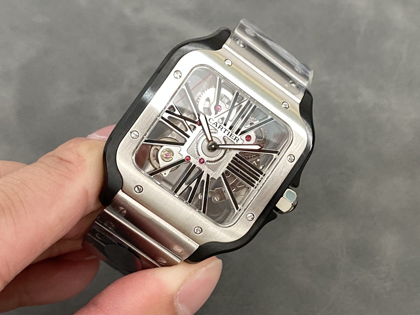 Cartier Santos de Cartier Skeleton Two-Tone — Cartier luxury replica watch