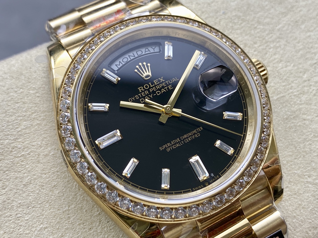 Day Date Black Dial Diamond Bezel  2