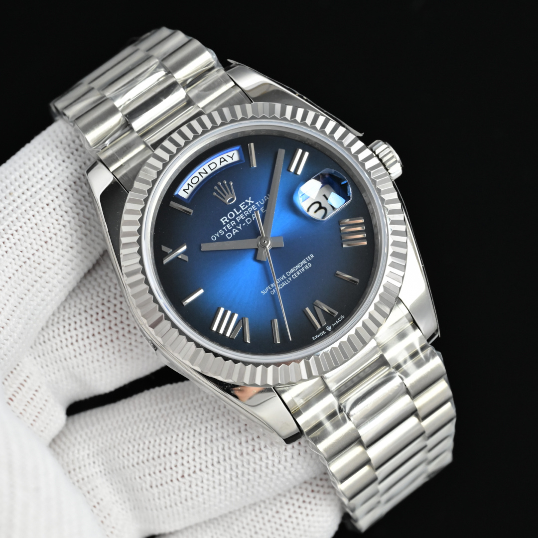 Day Date Blue Dial Roman  5